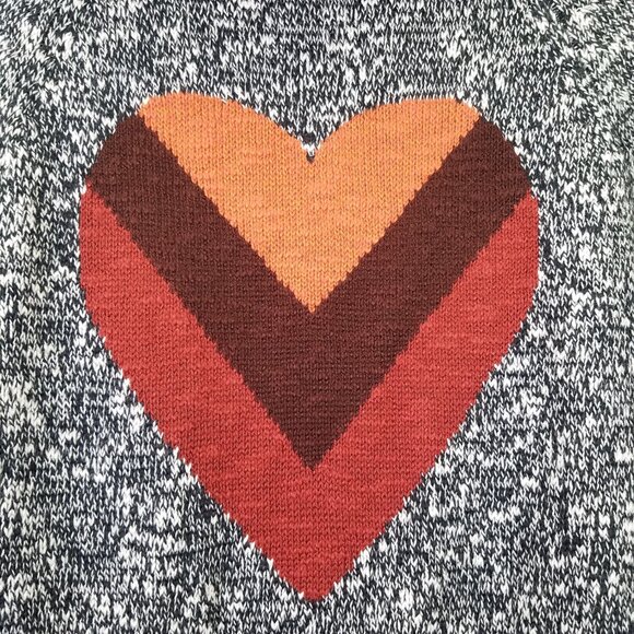 Life Is Good Hoodie Cardigan Women's S Sunset Heart Black White Knit Open Front - Picture 10 of 15